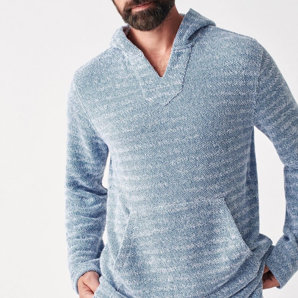Faherty Beach Terry Whitewater Hoodie - Med